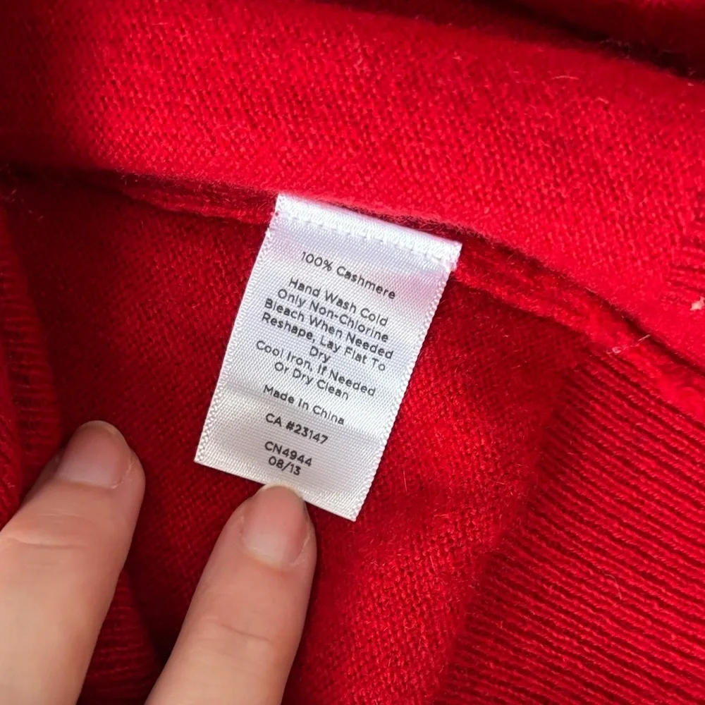 Talbots Red 100% Pure Cashmere Crewneck Long Sleeve Sweater - Large